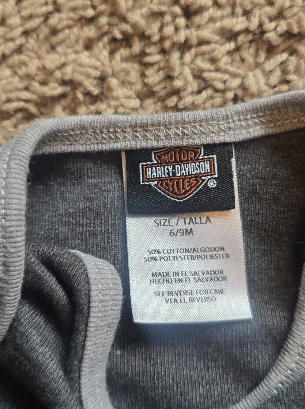Harley-Davidson Infant Baby Boys 2-Pack Creeper Set Orange Grey 6-9M - Picture 5 of 6